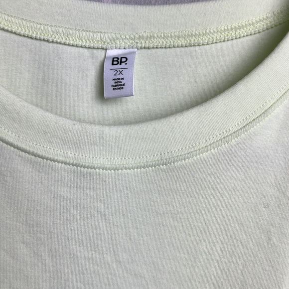 BP. Crop Lettuce Edge Organic Cotton Blend Tank in Green Limecream Size … - Picture 6 of 7